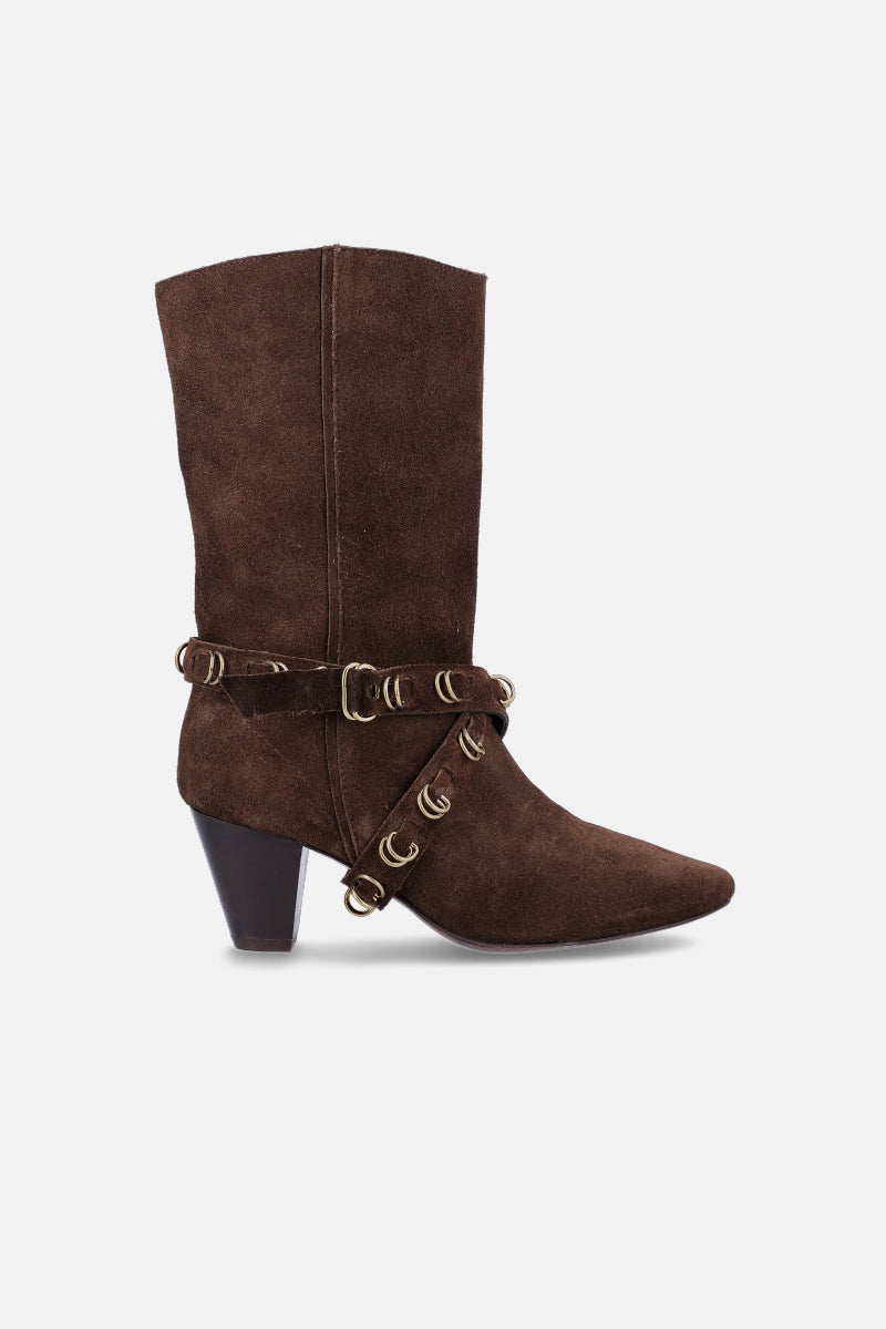 BOTA FIRE - GAMUZA - CHOCOLATE - JUSTA OSADIA