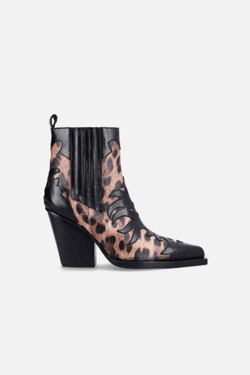BOTINETA OCEAN - CUERO - ANIMAL PRINT - JUSTA OSADIA