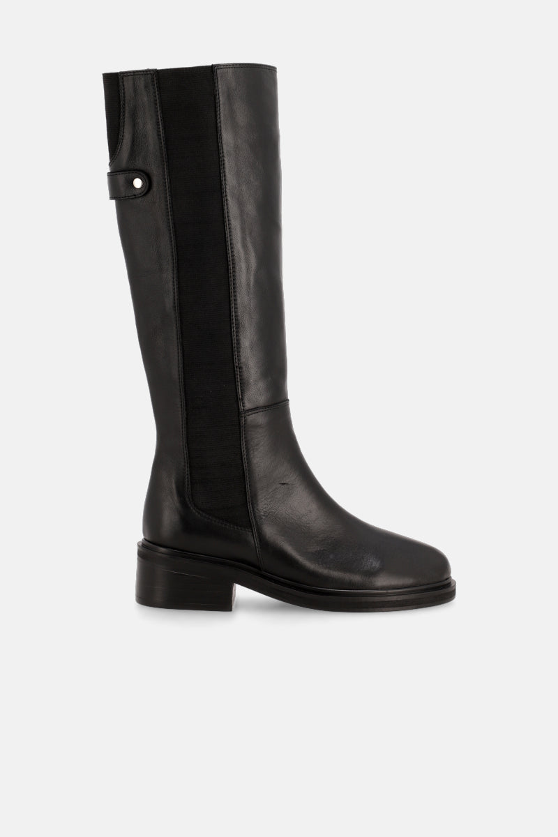 BOTA ZEPPEL- CUERO - NEGRO - CAÑA ALTA - JUSTA OSADIA