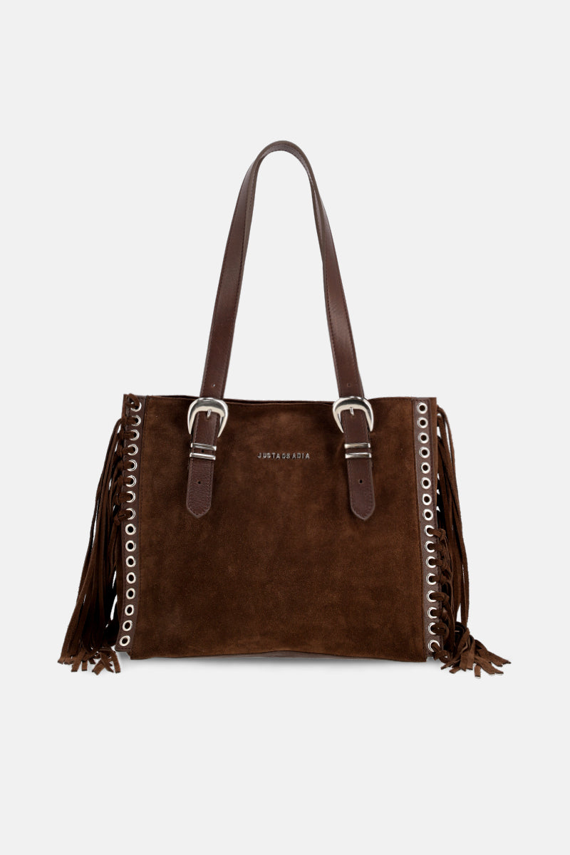 CARTERA, MARRON, GAMUZA