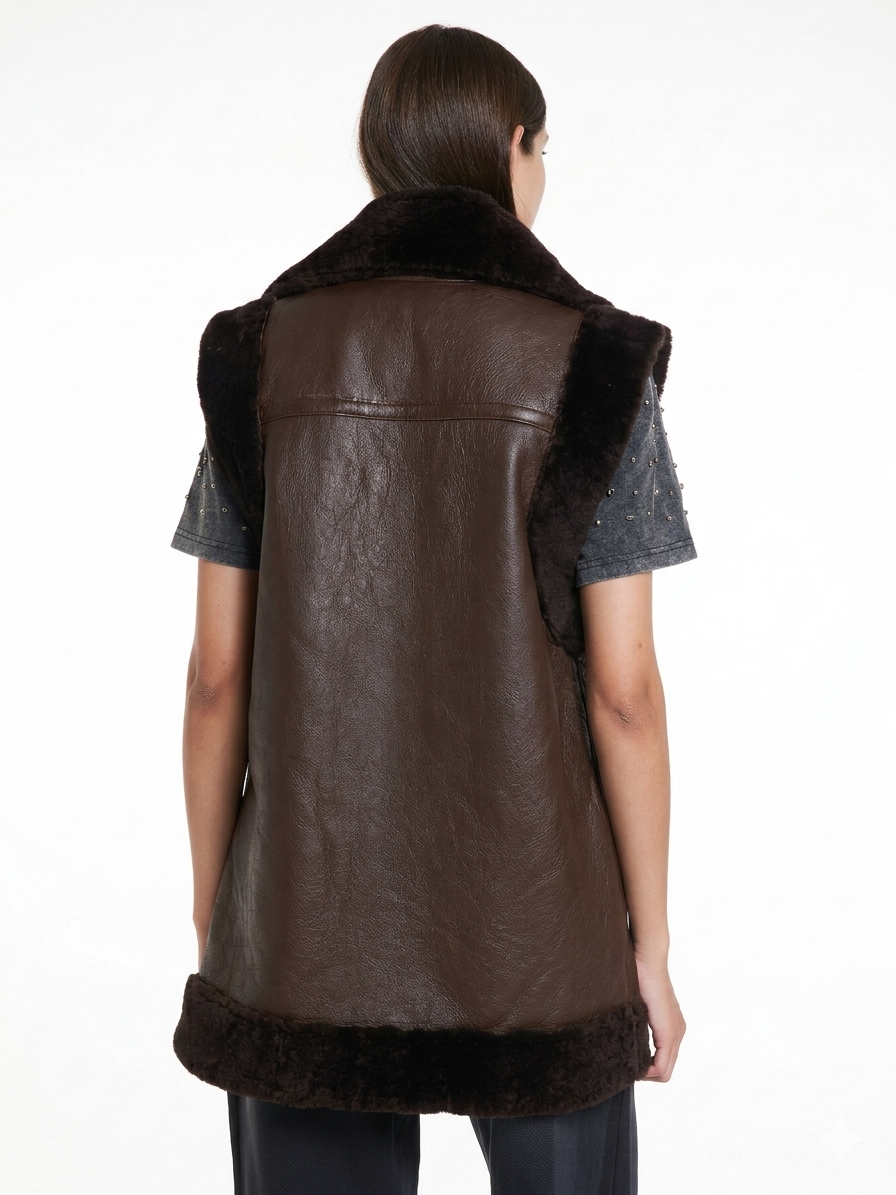 CHALECO DREAMS - CUERO - CHOCOLATE - JUSTA OSADIA