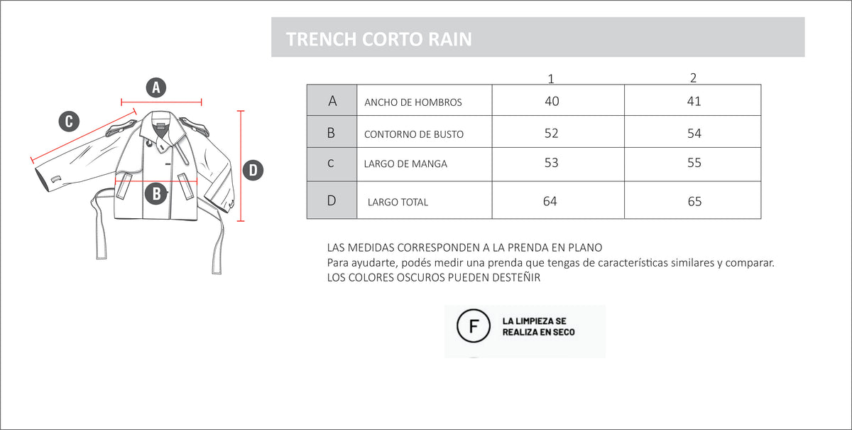 TRENCH CORTO RAIN