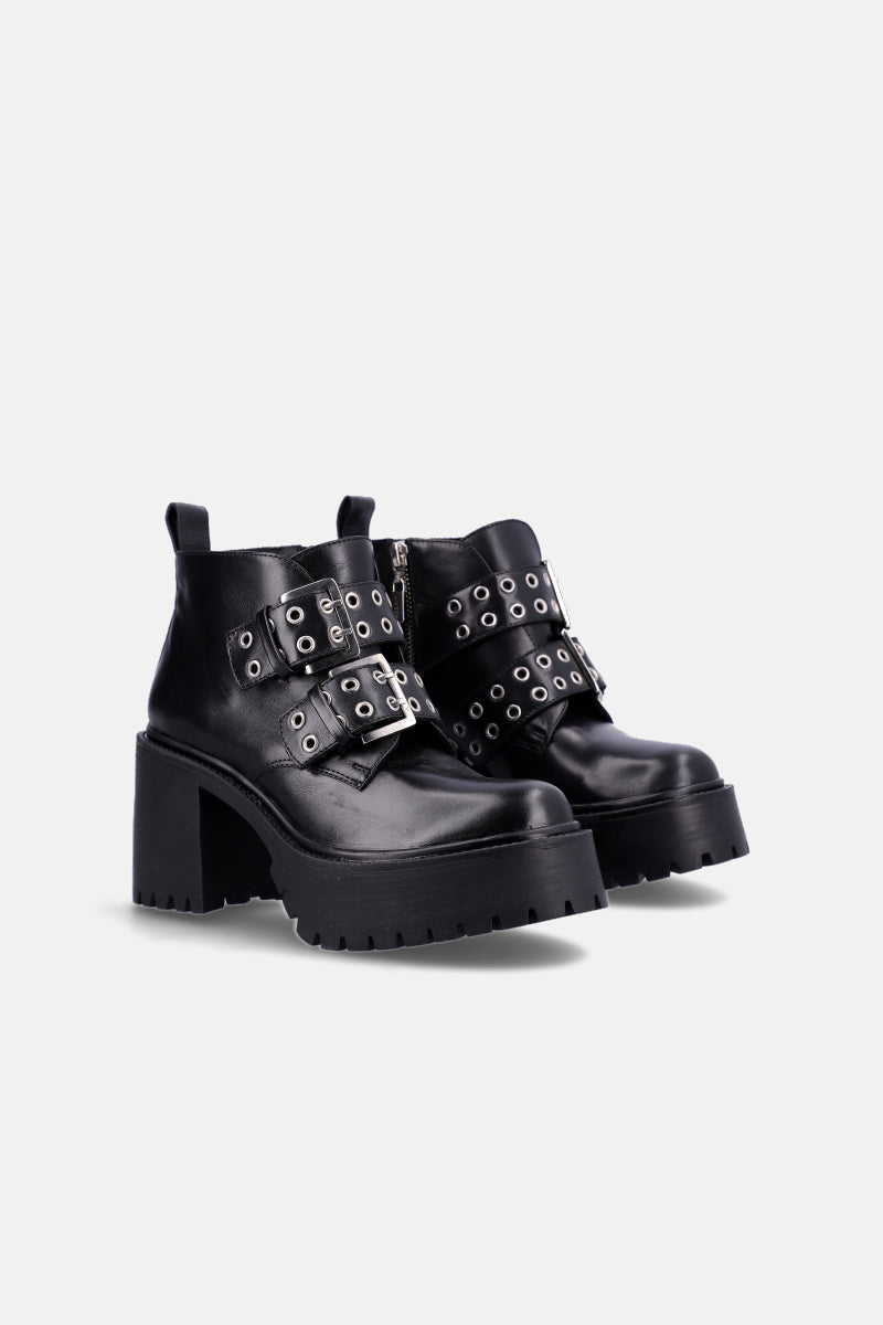 BORCEGO ROCKET - NEGRO - CUERO - JUSTA OSADIA 