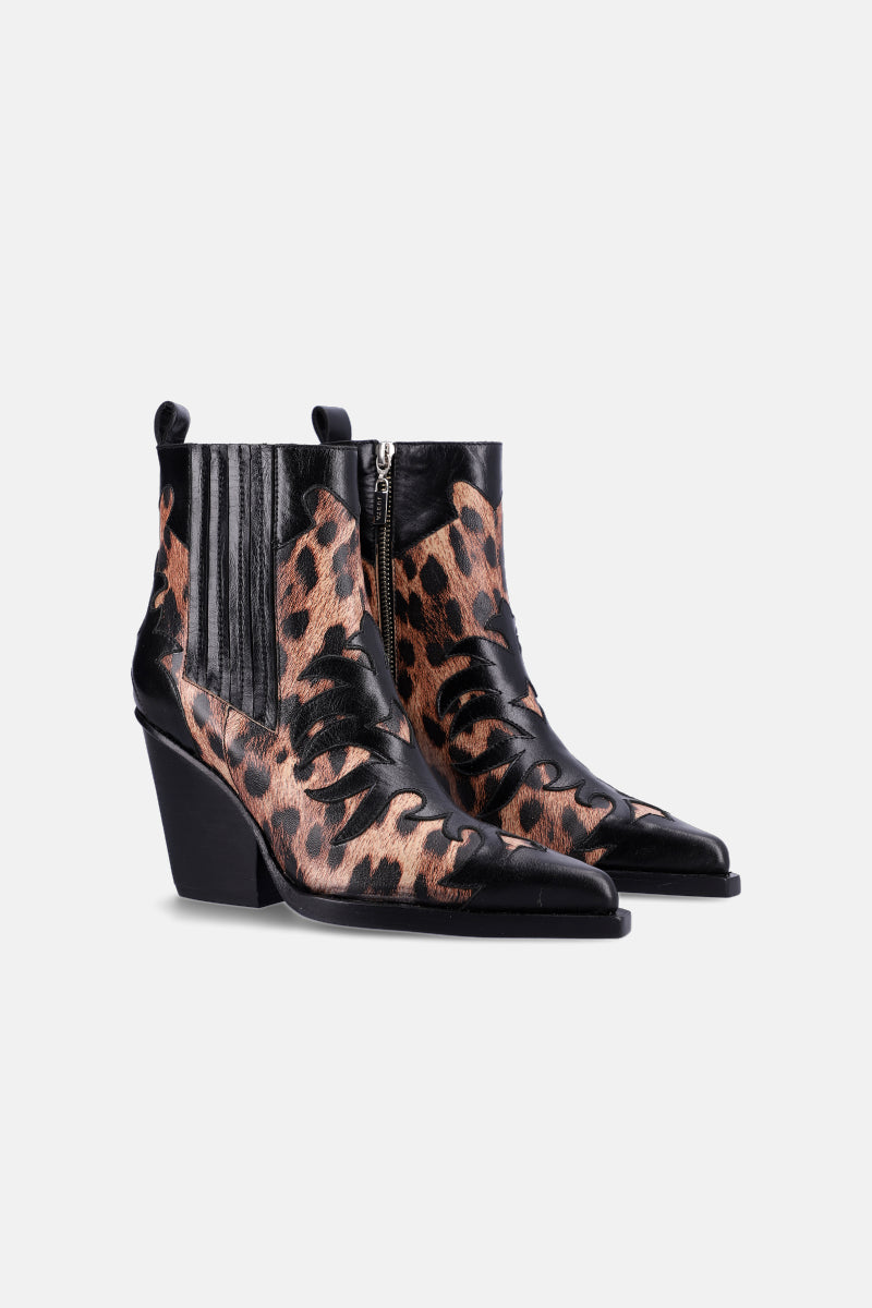 BOTINETA OCEAN - CUERO - ANIMAL PRINT - JUSTA OSADIA