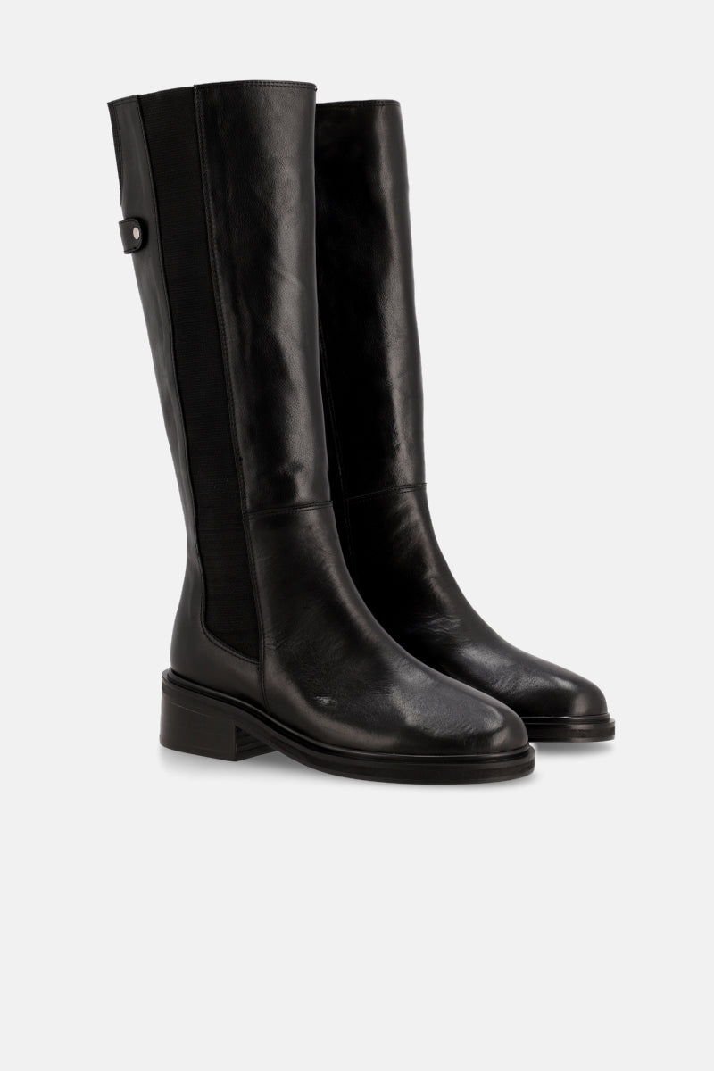 BOTA ZEPPEL- CUERO - NEGRO - CAÑA ALTA - JUSTA OSADIA