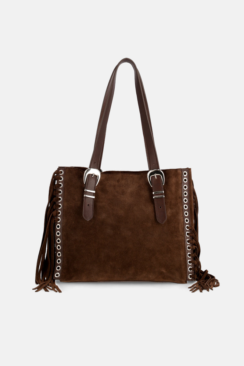 CARTERA, MARRON, GAMUZA