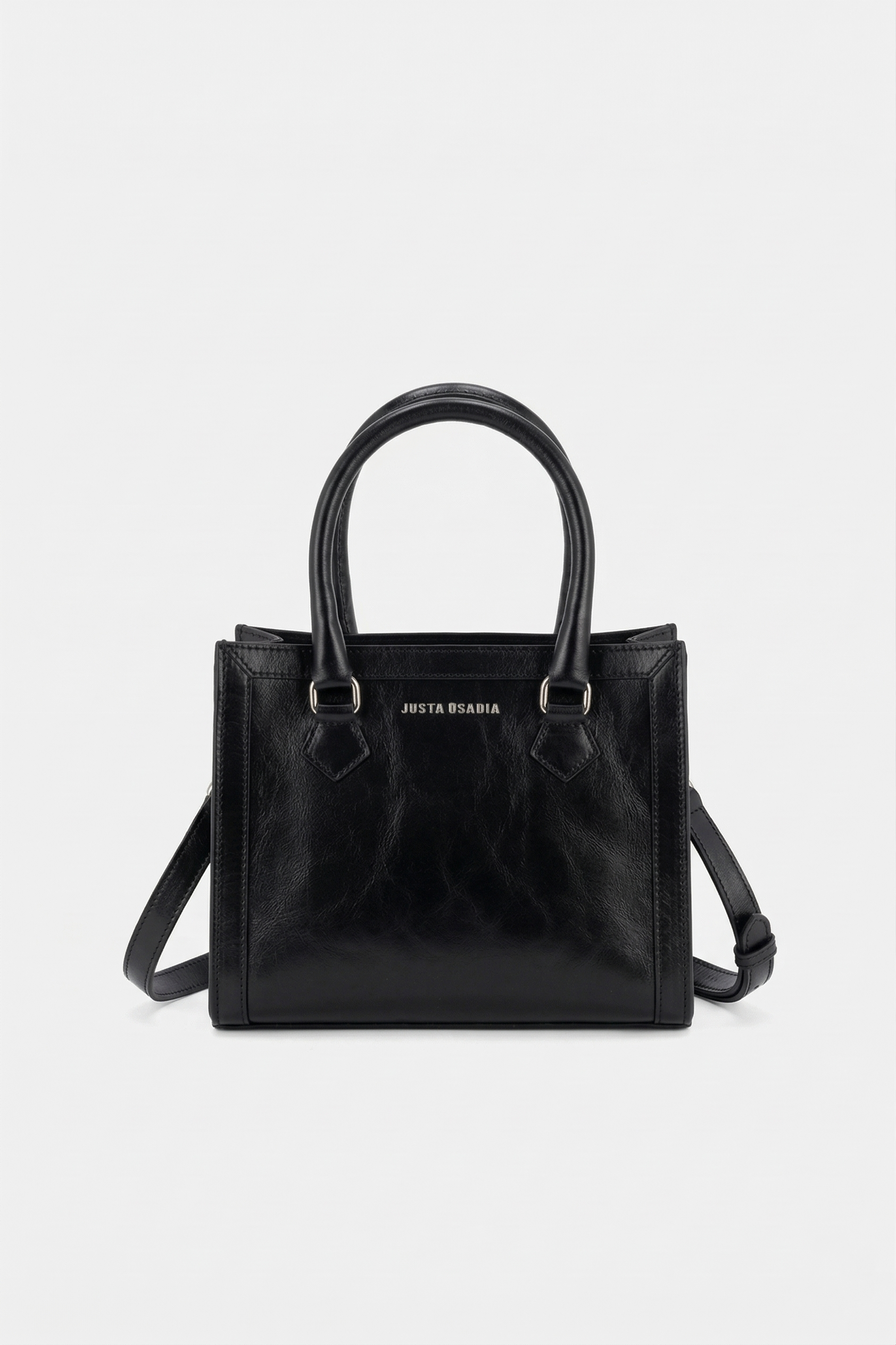 CARTERA CRAZY - CUERO - NEGRO - JUSTA OSADIA