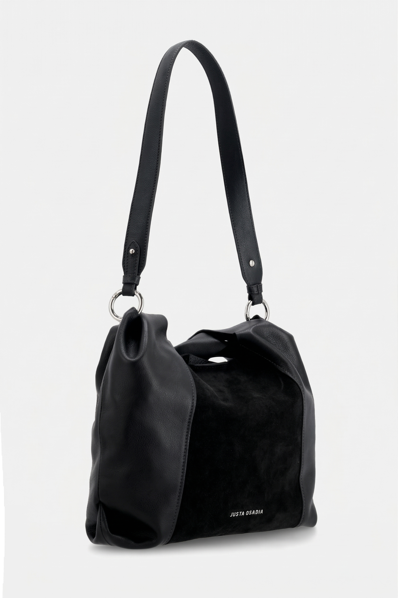 CARTERA FINE - CUERO - GAMUZA - NEGRO - JUSTA OSADIA