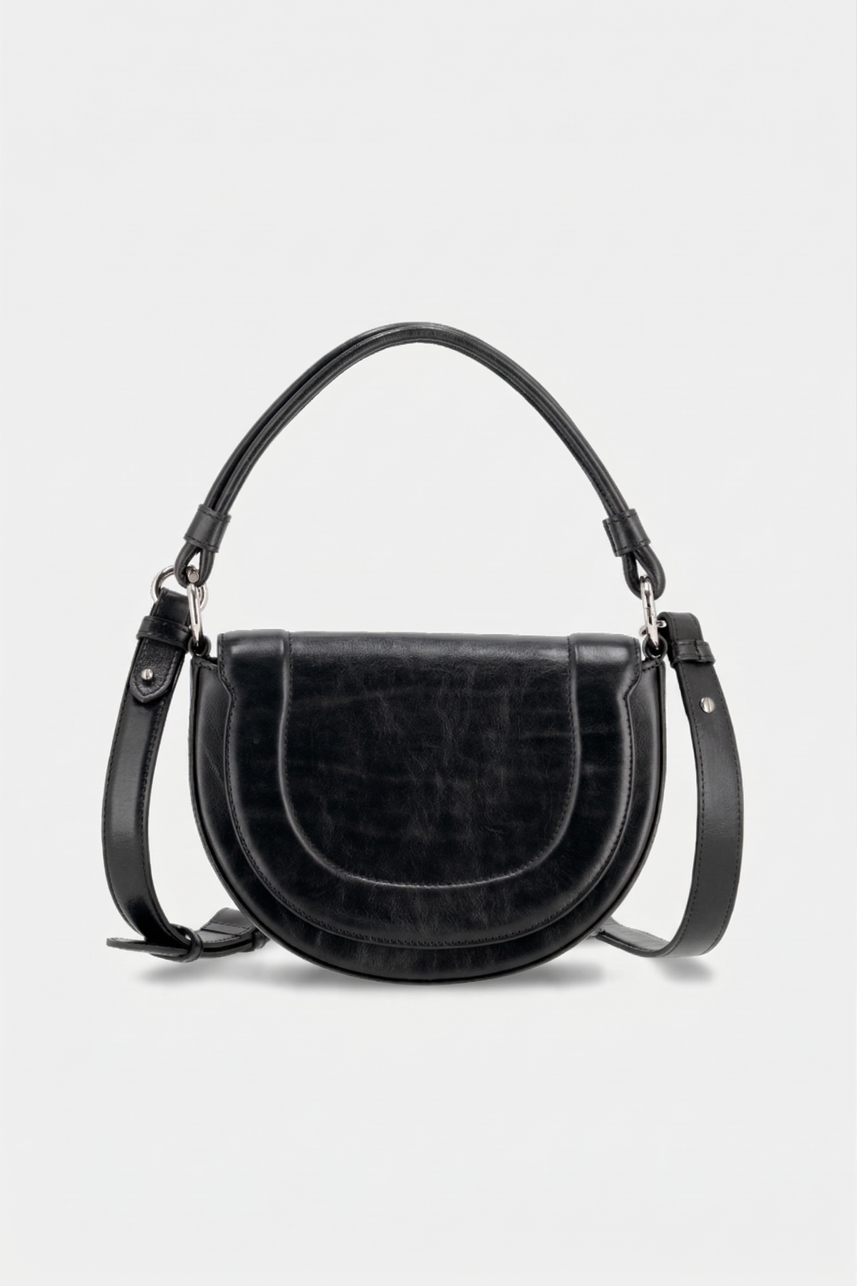 CARTERA - BANDOLERA - CUERO - NEGRO - JUSTA OSADIA